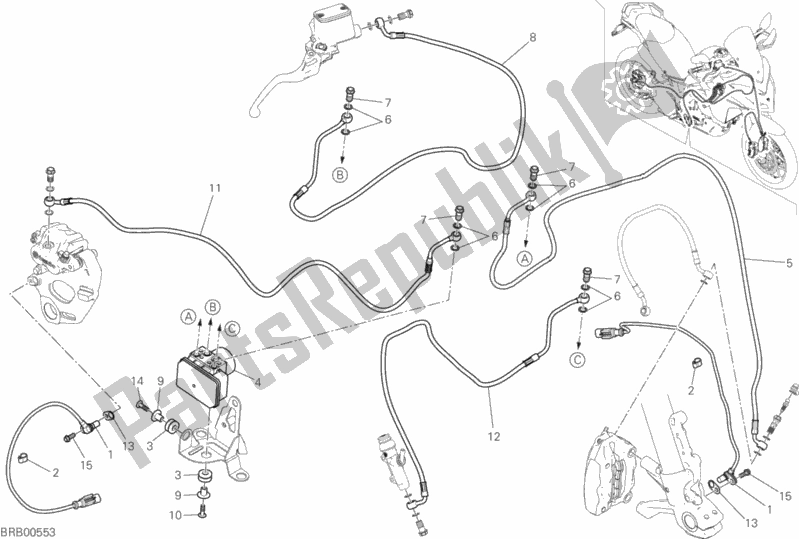 Toutes les pièces pour le Système De Freinage Abs du Ducati Multistrada 950 USA 2018